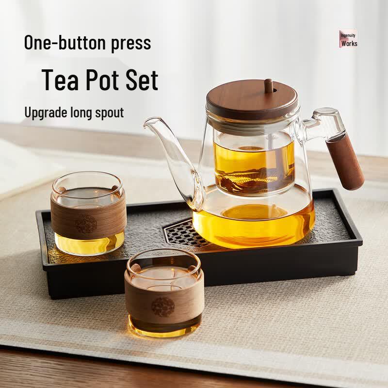 

TEAHUE Large Capacity Press-Type Glass Tea Maker