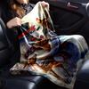 Snowman Deer Winter Scene Blanket Soft Throw Blanket For Home Bedroom Bed Sofa Travel Office Solid Christmas Blanket