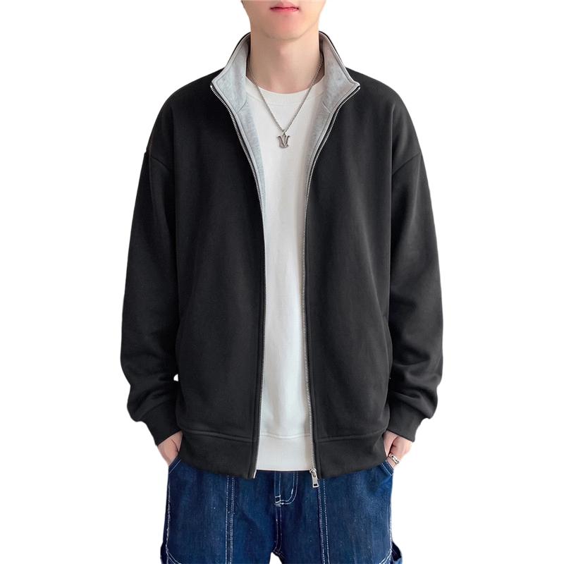 Stand Collar Cardigan Casual Sweatshirt Men's Jacket Coat Tops Men