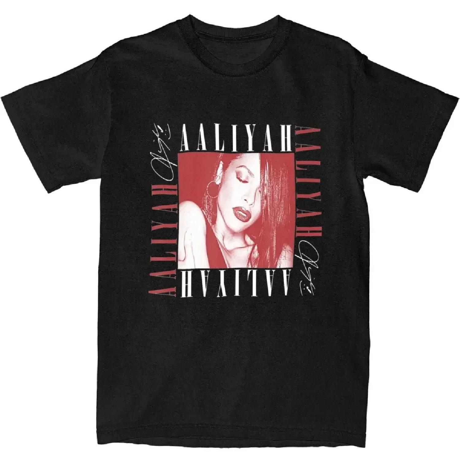 

Aaliyahs Logo T-Shirt Adult Vintage Singer Music Vintage 100% Cotton T Shirts Summer O Neck Hipster Tee Casual Oversized Clothes XXXXXL чорний