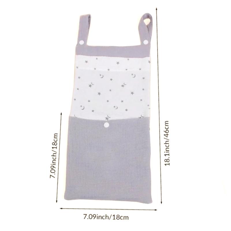 Crib Muslin Cotton Storage Bag Diaper Organiser Bedside Container Multifunctional Strollers Hanging Bag Storage Case
