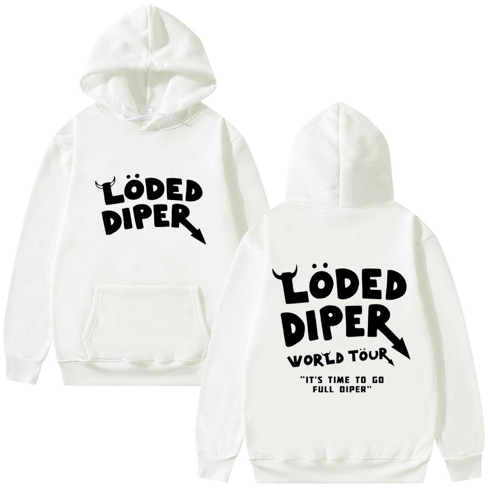 Loded Diper World Tour Hoodie Men Women Clothing Vintage Rock Oversized Streetwear Men's Casual Fleece Hoodies