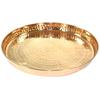 Pure Copper Hammered Traditional Design Dinner Thali Set, 11 Pieces