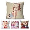 Chisato Nishikigi Anime Lycoris Recoil Kissenbezug Quadratisches Kissen Schlafzimmer Sofa Freizeit Komfort Wohnzimmer Heimdekoration 40X40