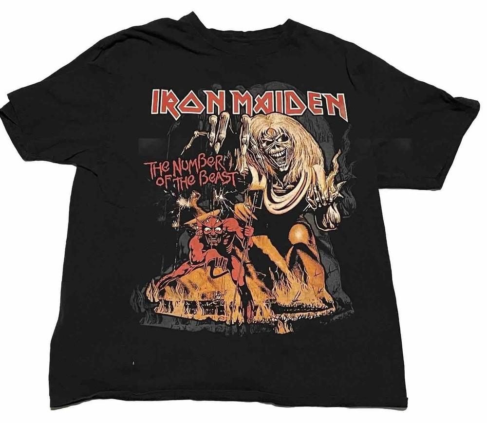 Iron Maiden T-Shirt THE NUMBER OF THE BEAST Size XL Black Graphic Official Unisex T-Shirt XXL