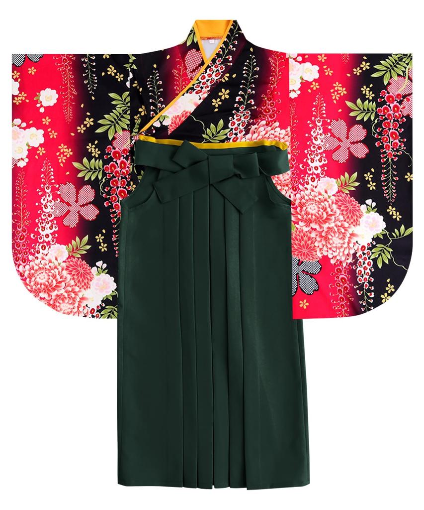 Hakama Easy To Simple Japanese Style Set Graduation Graduation Girls Shiny Red [KYOETSU] Set, Wear, (Kimono, Hakama), Ceremony, Ceremony, Girls, (8.