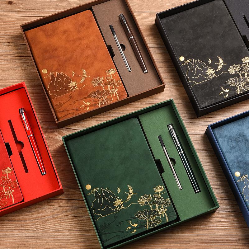 A5 Retro Chinese Style Notebook Gift Set for Business and Office