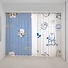 Cartoon Pink Strawberry Cute Bunny Puppy Kitten Print High Shading Curtain Bedroom Living Room Blinds Curtain New Beauty Pattern
