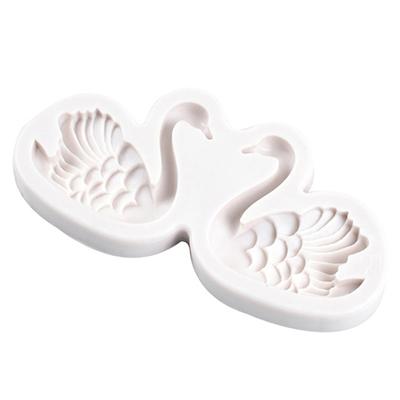 Silicone Couple Swan Mold Fondant Cake Decoration Mould Soap Molds