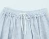 2025 Spring Women's European & American Striped High-Waisted Shirt with Shorts/Skirt Combo
