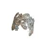 Elegant Retro Metal Flower Openwork Bangle - Luxurious Court Style Jewelry Armlet.