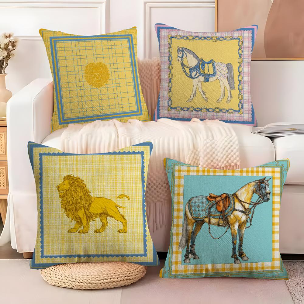 Retro Animal Pattern Decor Gift For Vintage Lovers Cushion Cover Skinsoft Pillow Cover Festive Home Accent Sofa Bed