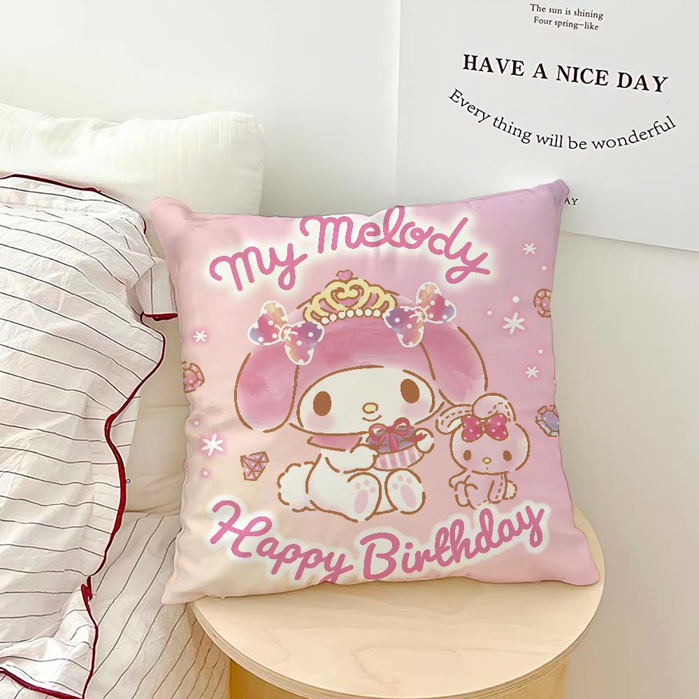 art kawaii cute My M-MelodyS cushion cover Comfortable soft Pillow Case for Sofa Living Room Home office Decor Protective Covers