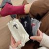 Girls Thin Fungus Edge Breathable Summer Embroidery Bows Stacked Mesh Sweet Medium Tube Socks