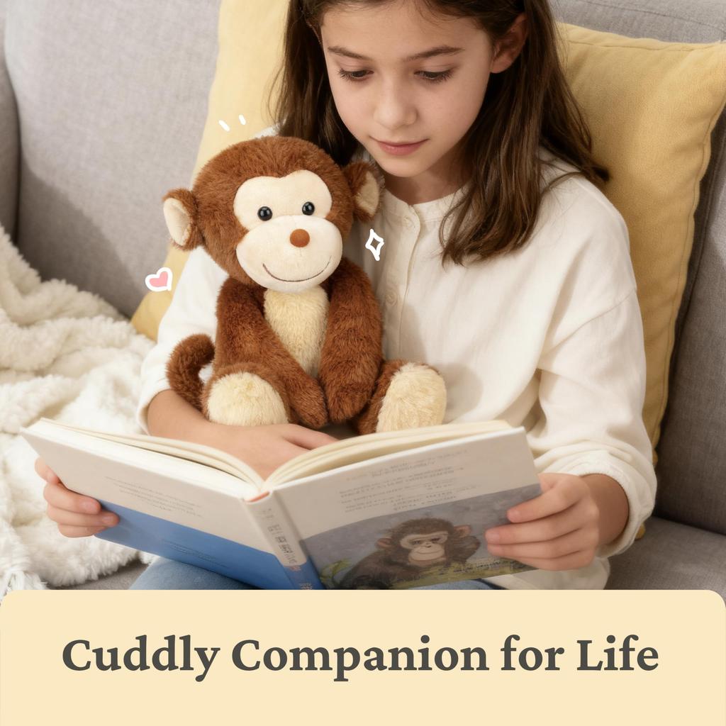 IKASA 32cm Niedliches Affen-Stofftier - Flauschig und kuschelig, ein tolles Geschenk für Ihre Familie oder Liebsten.