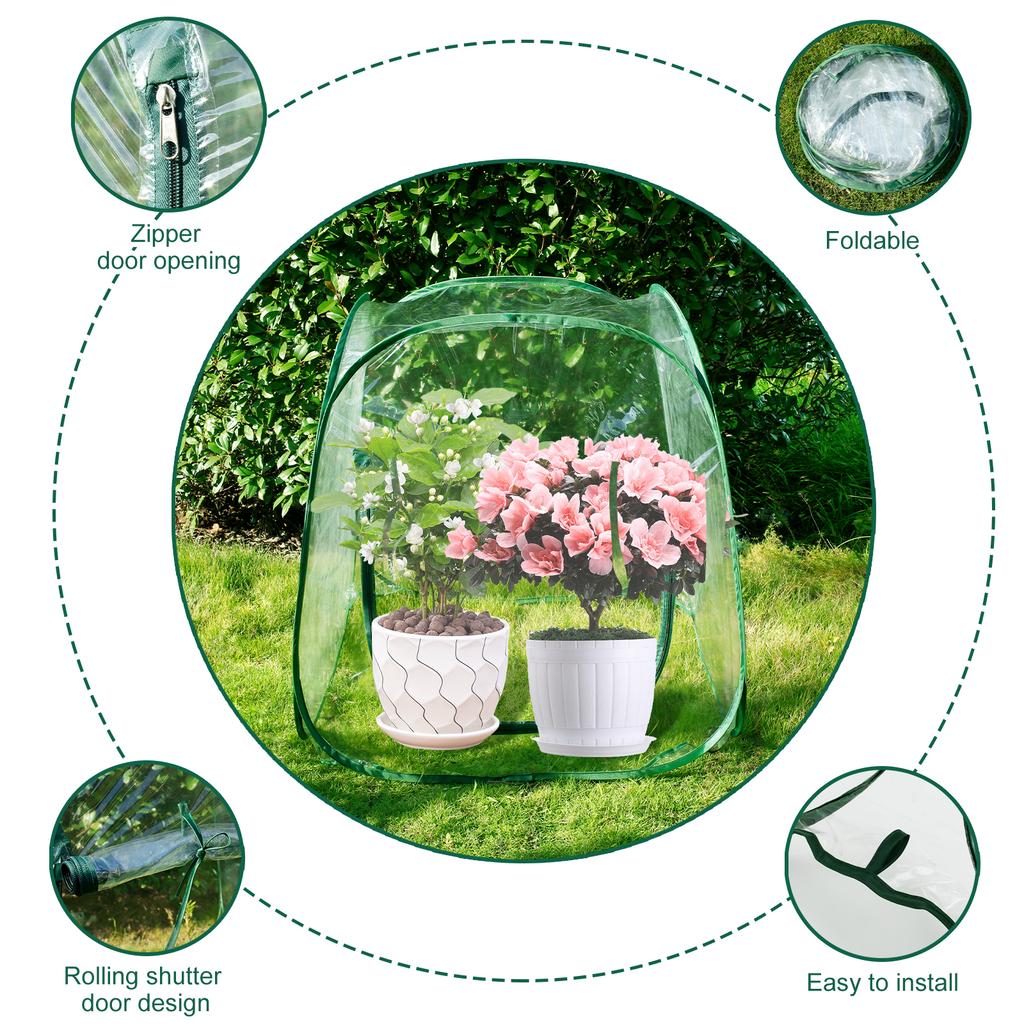 Portable Mini Greenhouse PVC Flexible Pop Up Clear Greenhouse Outdoor Protection Foldable Mini Garden Greenhouse Cover for Plant