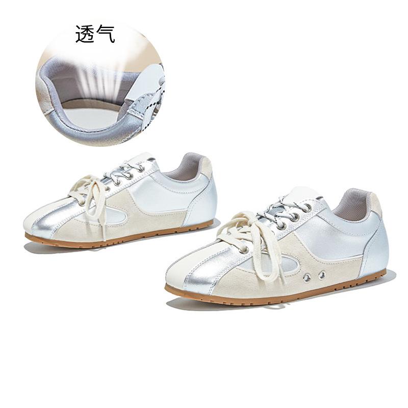 Wula grass pigskin insole Forrest Gump shoes women s spring new flat-bottomed sports leather Forrest Gump shoes soft-soled women s shoes 35 серебряный 5080₽