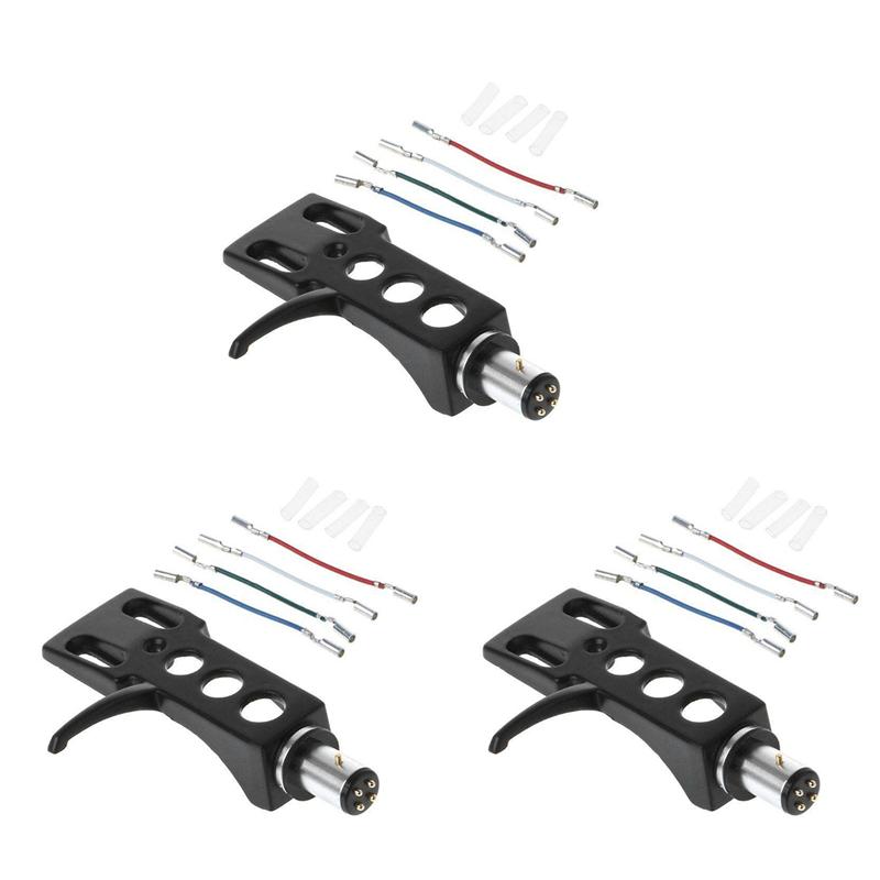 ABUO-3X Phono Turntable Headshell Mount Phono Cartridge Phonograph Head Holder Stylus Lead Wire For LP Disc Record Player