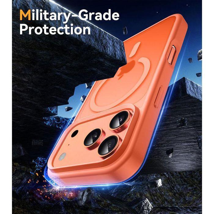 Coque de protection - BOOLING - iPhone 17 Pro Max - Hybride - Anneau Magnétique - Orange