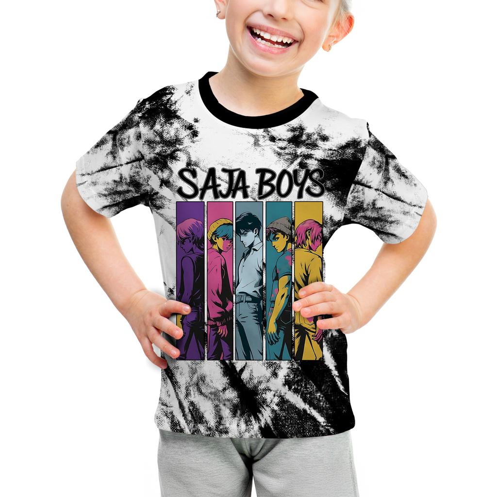 Boys Cartoon Printed Casual T-Shirt Crew Neck Fashion Short Sleeve Top Children's Clothing T-Shirts Boys