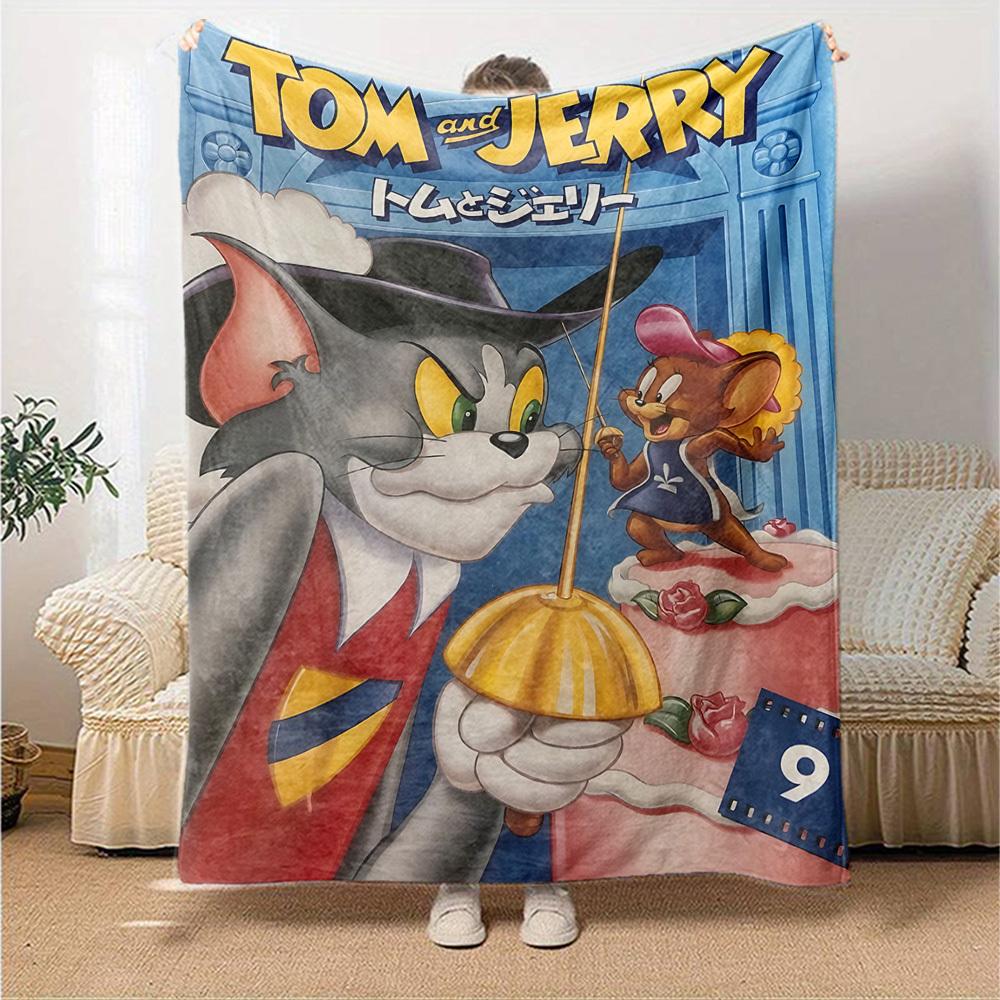 1pc Tom and Jerry Flannel Blanket - Soft Warm Throw for Home, Office, TravelL1349