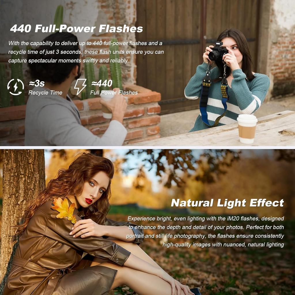 Godox iM20 Mini Camera Flitser Speedlite - 470 mAh/Type-c Opladen/440 Volle Vermogen Flitsen/3s Herlaadtijden/5 Vermogensniveaus/Handmatig, Camera Flitser voor Sony...