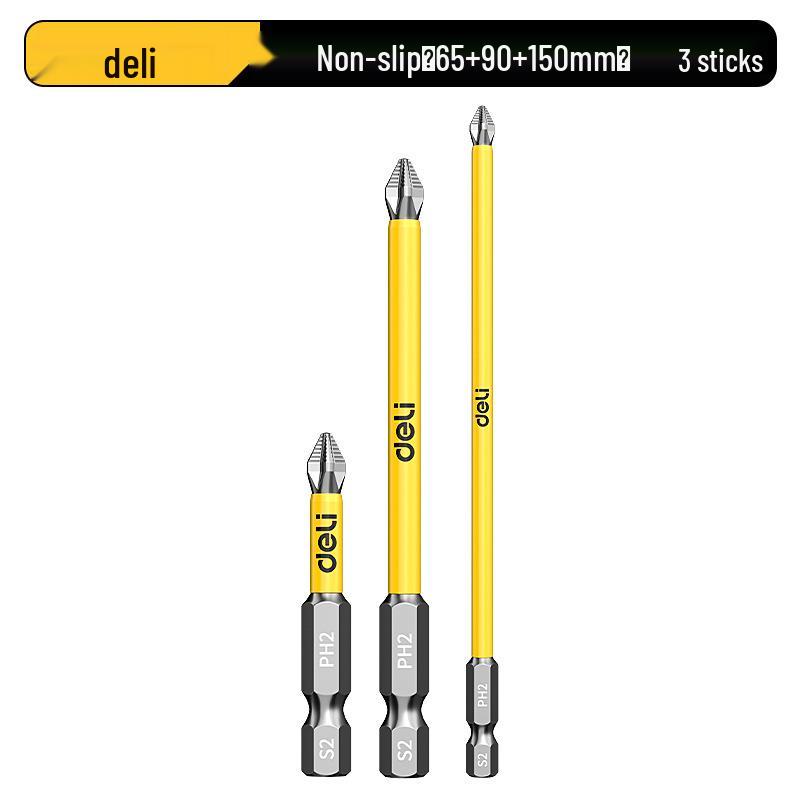 Deli Tungsten Steel Magnetic Anti-slip Phillips Drill Bit Set