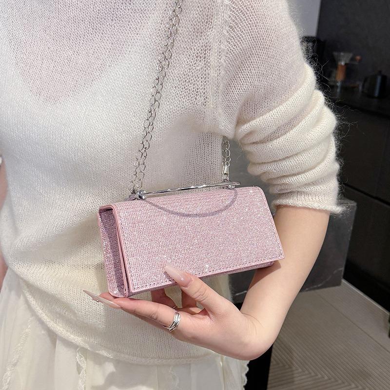New Clutch Bag Oblique Span Dinner Bag Rhinestone Bag Silver Bag Celebrity Evening Bag Full of Diamonds