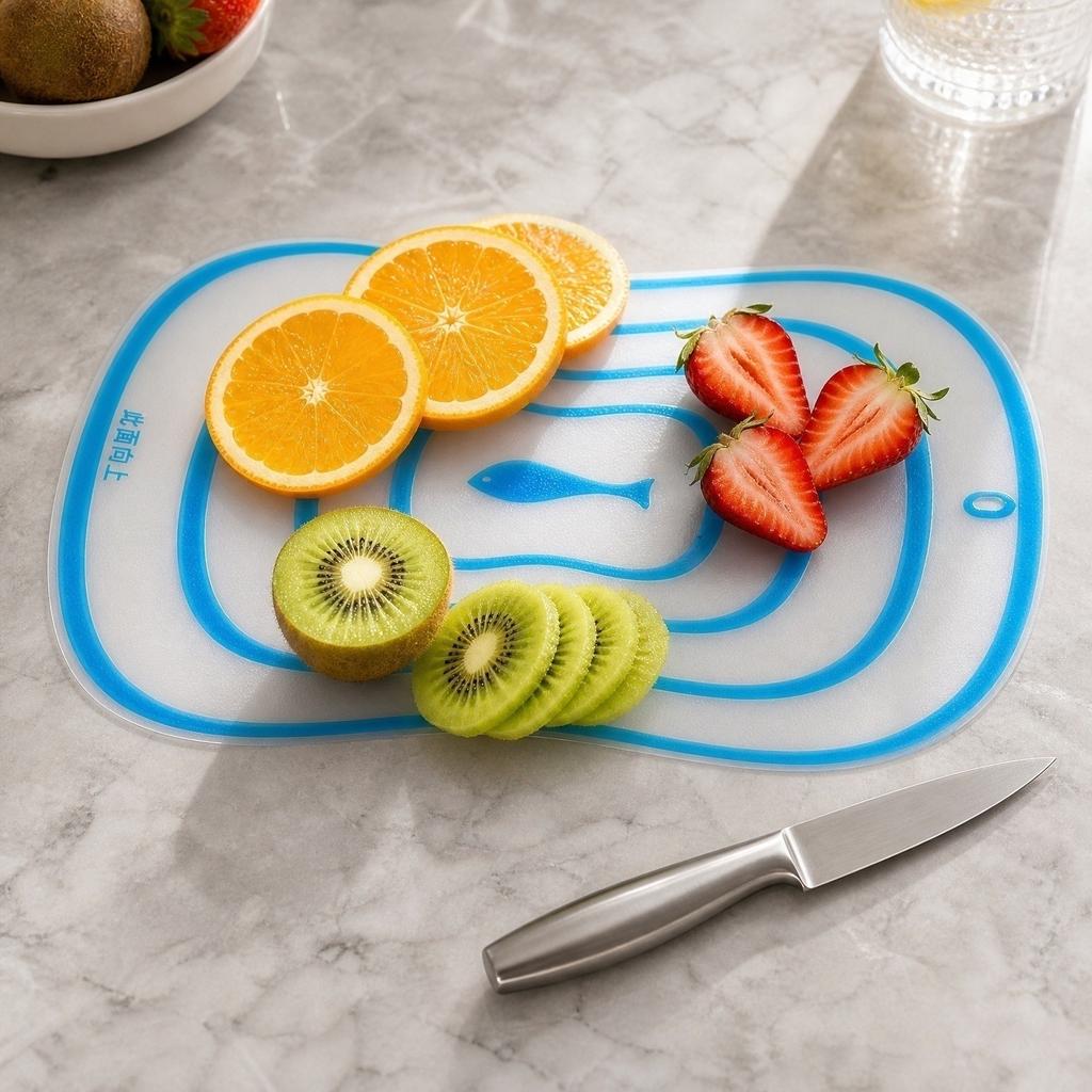 Large Flexible Frosted Plastic Cutting Board for Kitchen, Transparent Prep Surface