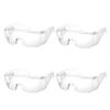 East Leaf Safety Eyewear Goggles, Work Goggles, Anti-Fog, Transparent, Lightweight, UV Protection, CE Certified (Set of 4)