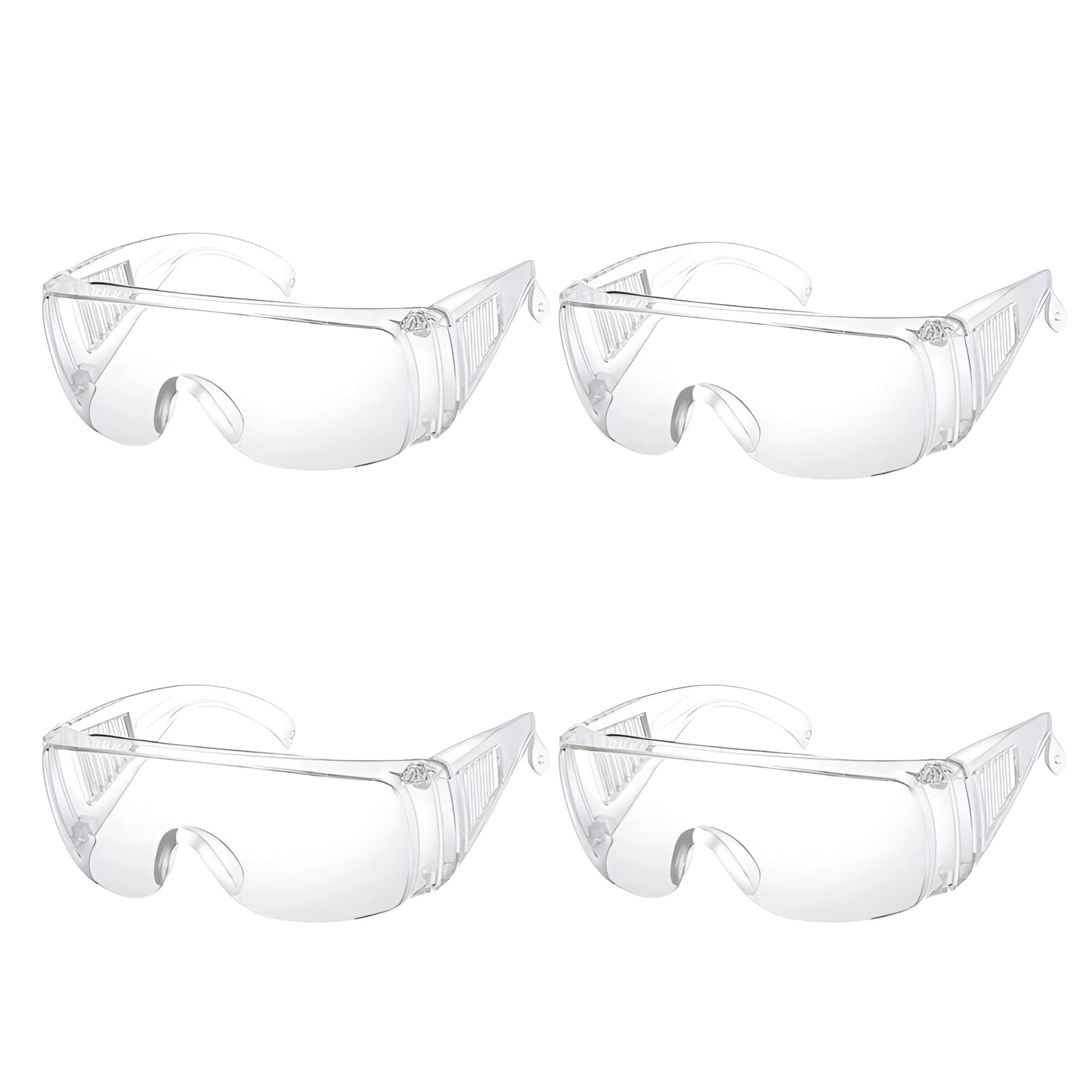 

East Leaf Safety Eyewear Goggles, Work Goggles, Anti-Fog, Transparent, Lightweight, UV Protection, CE Certified (Set of 4)