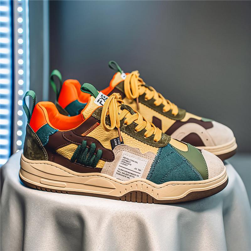 

Men s shoes 2025 new spring viral trends versatile sports and leisure Korean version color matching non-slip Forrest Gump shoes tide board shoes 39