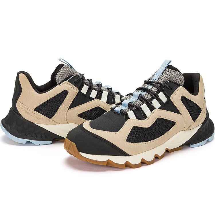 Timberland GreenStride Motion 6 Low Hiking Shoe Light Tan Black Light Blue Women A5STVM
