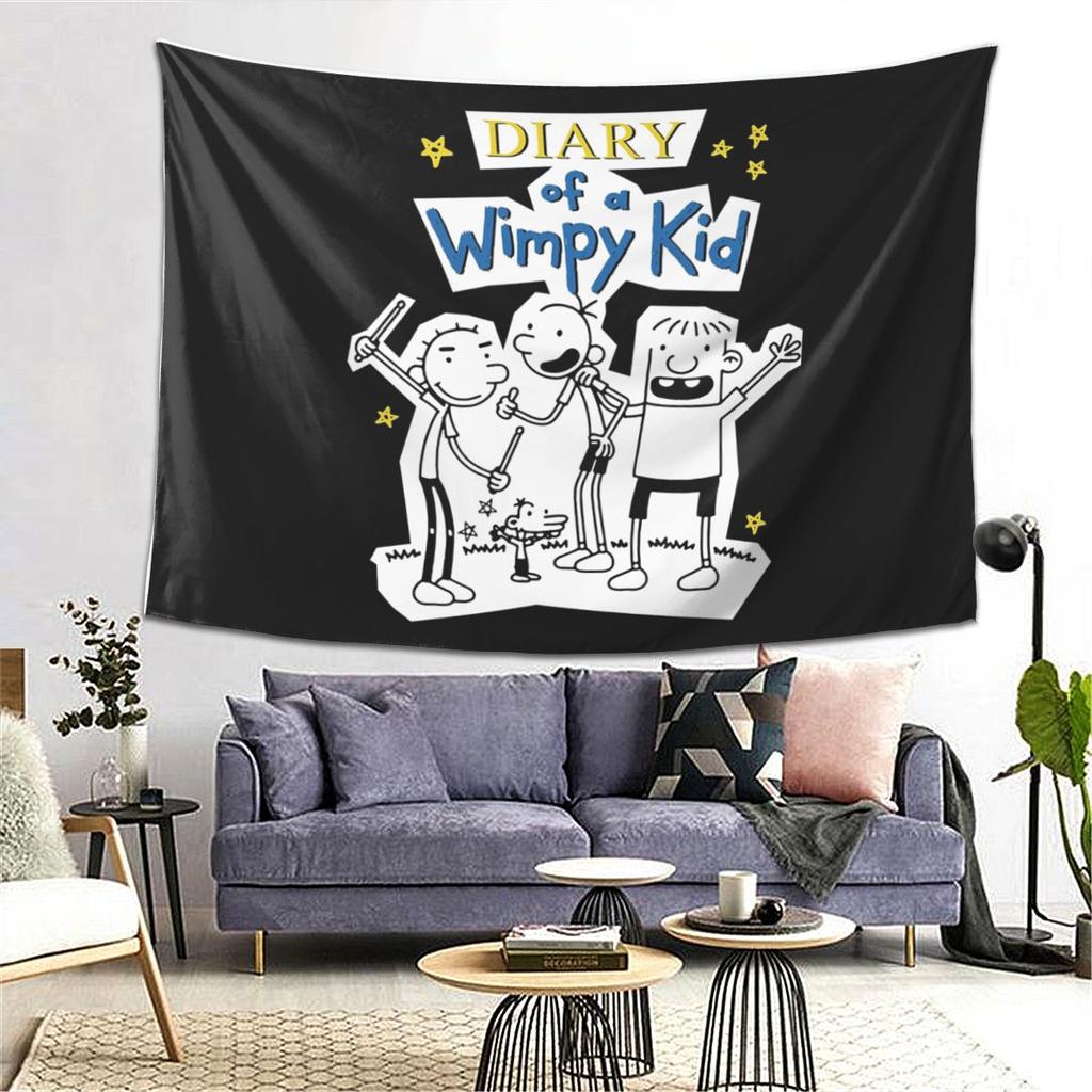 Diary Of A Wimpy Kid Group Tapestry Wall Hanging Aesthetic Home Decoration Tapestries for Living Room Bedroom