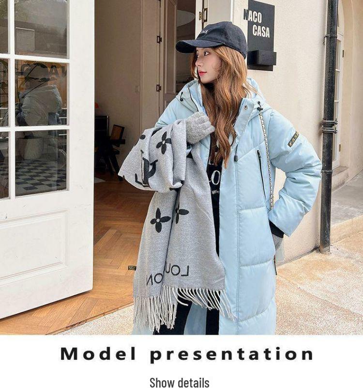 Women's 2025 Winter Long Fashion Over-the-Knee Down Cotton Coat – Thickened and Warm Outerwear Jacket