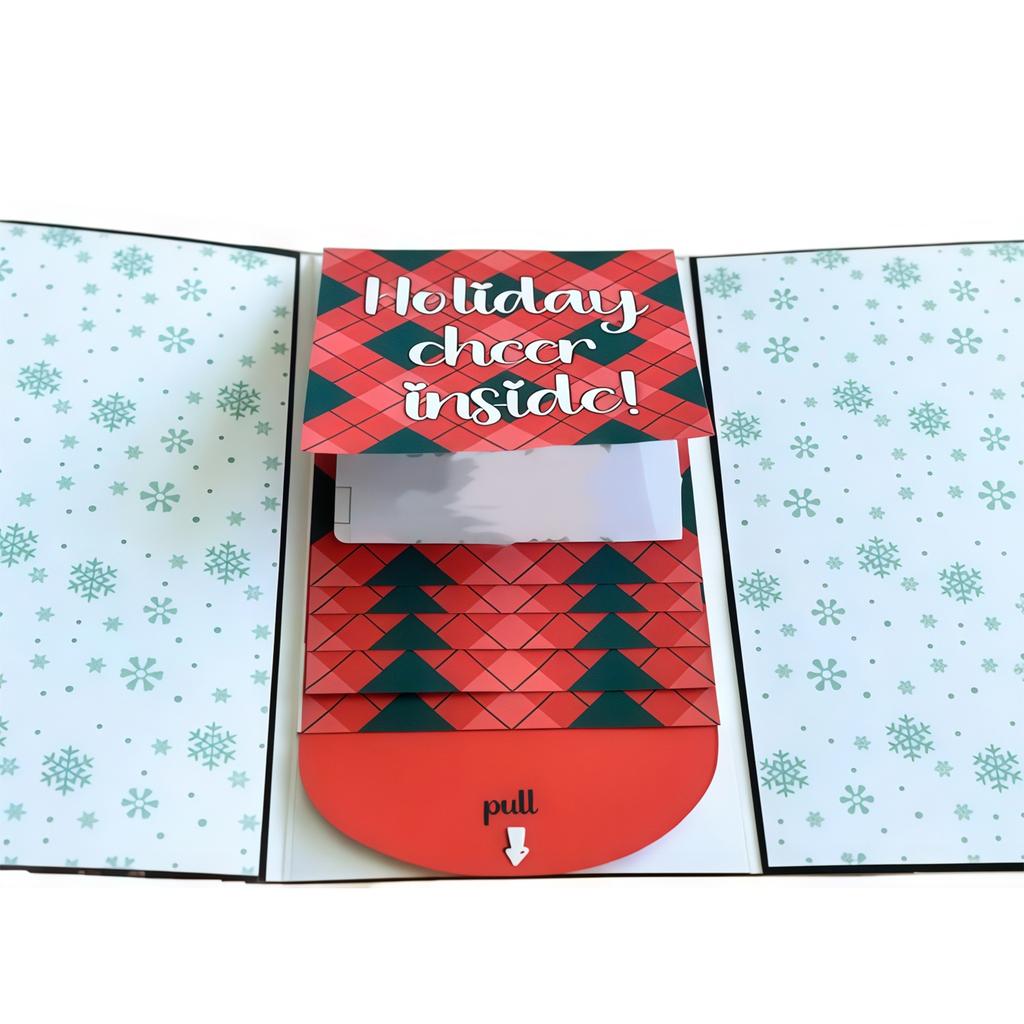 Wasserfall Urlaubsgeschenkkarte Hülle Heftchen Weihnachtsgeschenkkarte Halter Ausziehbarer Urlaubsgrußkarte mit Umschlägen für die Familie