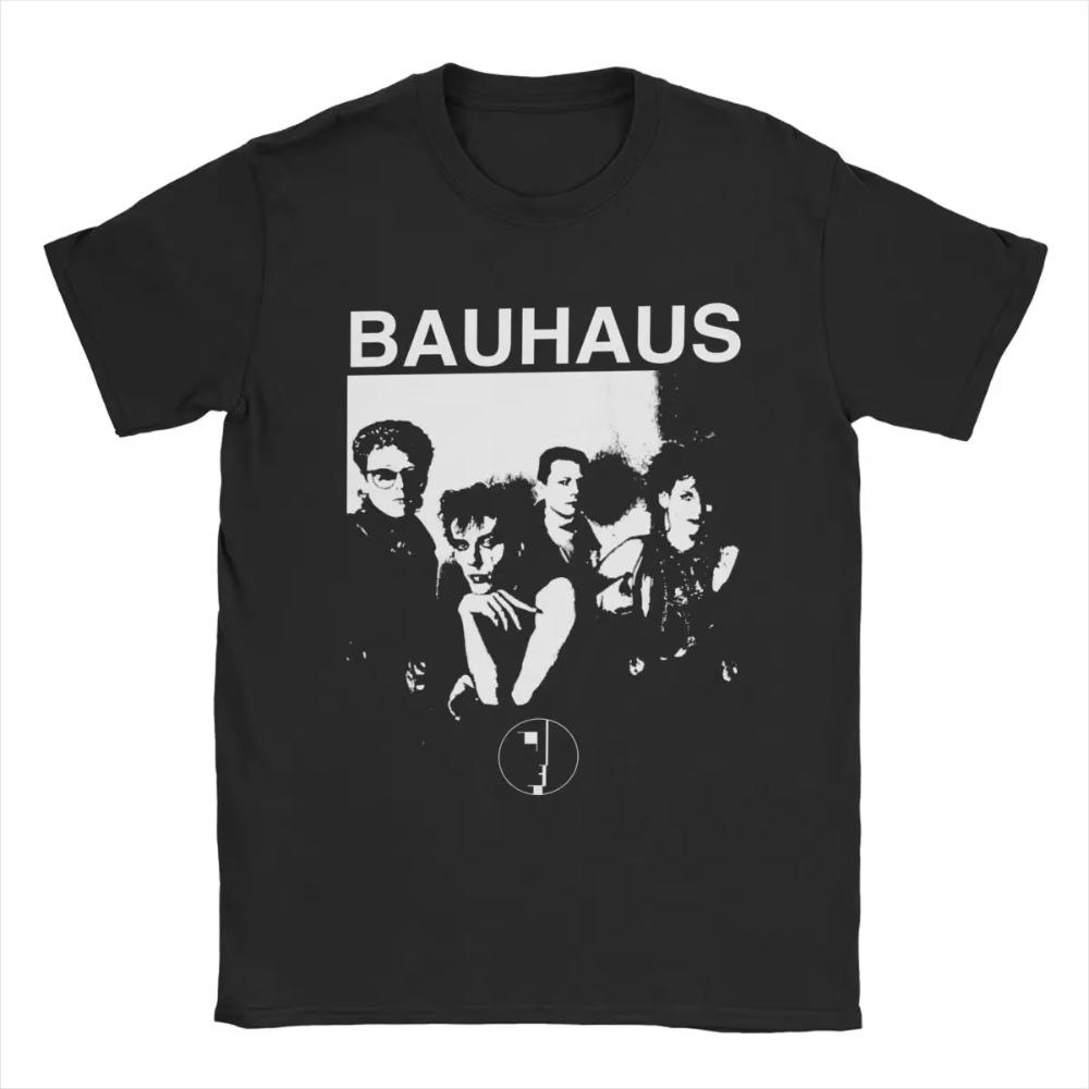 Pánská Bauhaus 80s Goth trička Bavlněné oblečení Móda Krátký rukáv Kulatý výstřih Letní tričko