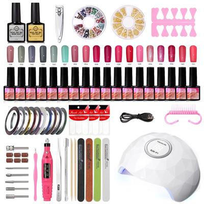 1 zestaw żelowy lakier do paznokci akcesoria do paznokci z lampą UV LED przedłużony klej zdobienie paznokci pęseta narzędzia do manicure kryształ