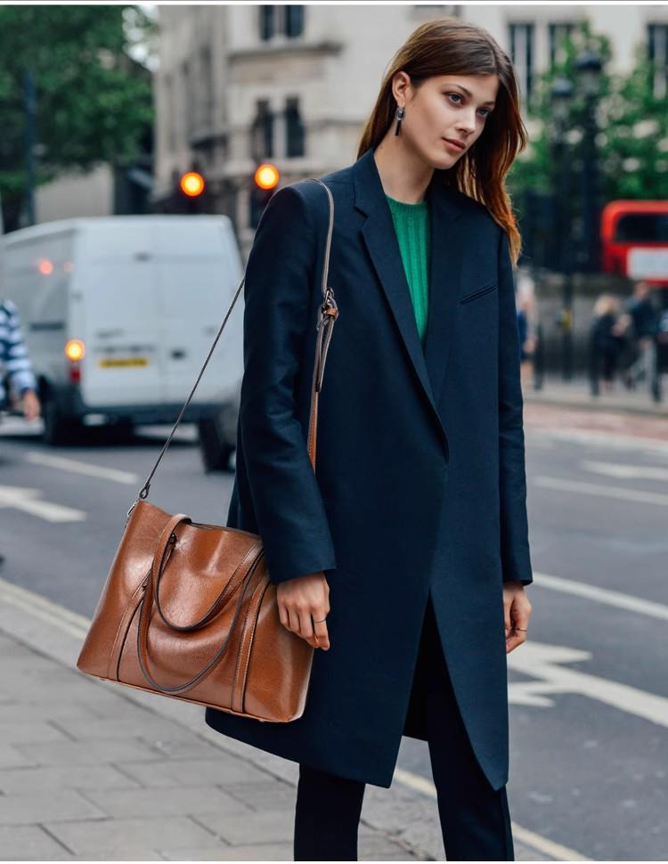 2025 Trendy Women's Genuine Leather Shoulder Tote - Soft, Versatile, Large Capacity Handbag with Crossbody Option