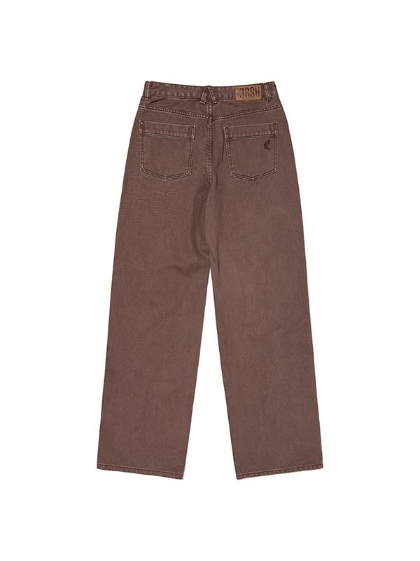 KIRSH Pigment-Dyed Curved Pants [Dark Brown]