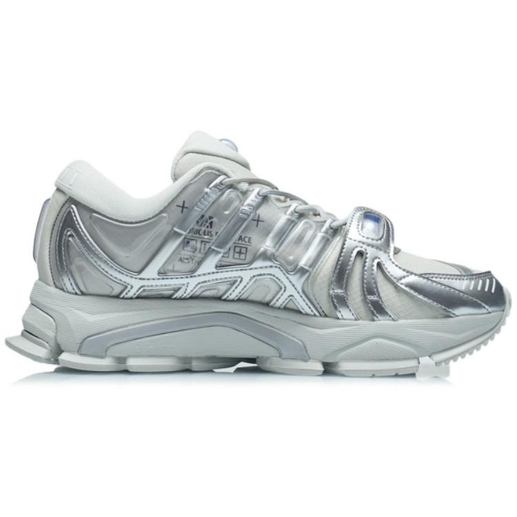 Li Ning Furious Rider ACE 1.5 Slip Resistant, Abrasion Resistant, Breathable Low top Casual Shoes Men's Silver Gray ARYR009-2