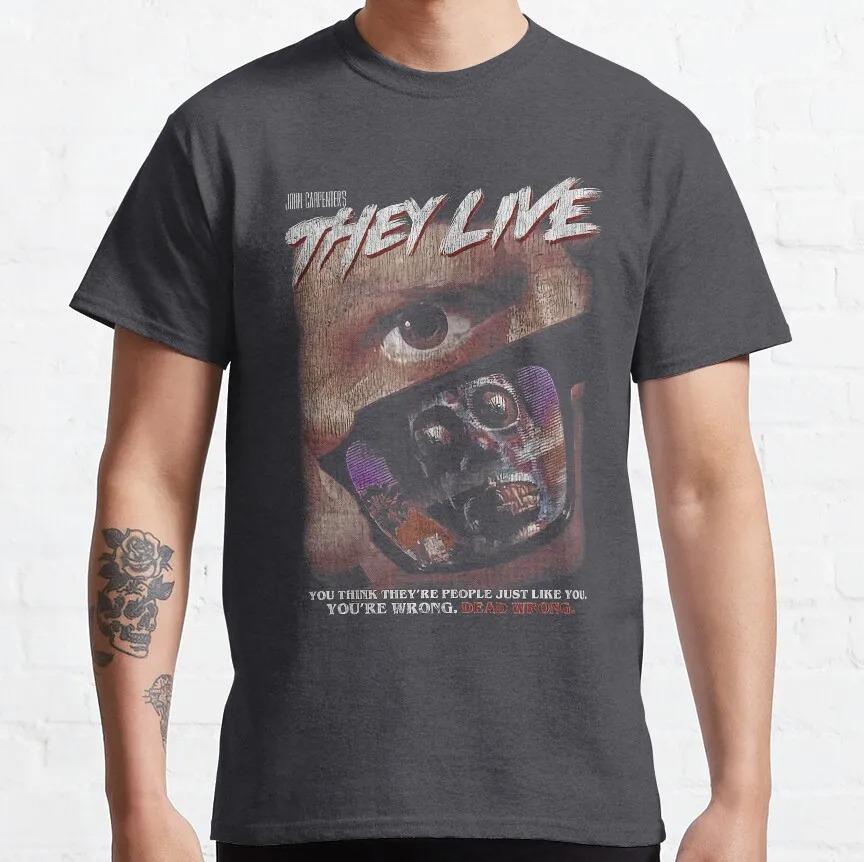 

Theylive Retro Horror movie They Live meme John carpenter vintage consume 80s Alien Graphic T Shirts large size Adult Tops Tee 4XL