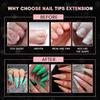 120/240Pcs XL Stiletto Gel X Nail Tips Clear Fake Nails Extra Long Stiletto Nail Full Cover Artificial Fingernail Extension Tool