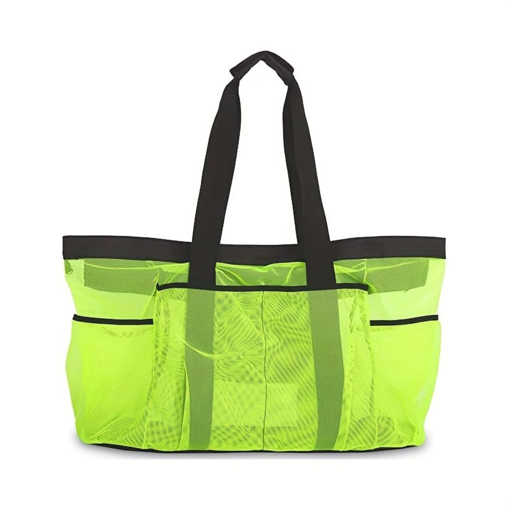 

Snaps Mesh Beach Handbag Drawstring Travel Wash Tote Bag Durable Portable Bath Storage Bag Towel зелёный