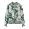Autumn New Product Fashion Retro Jacquard Pattern Twist Music Short Knitted Cardigan