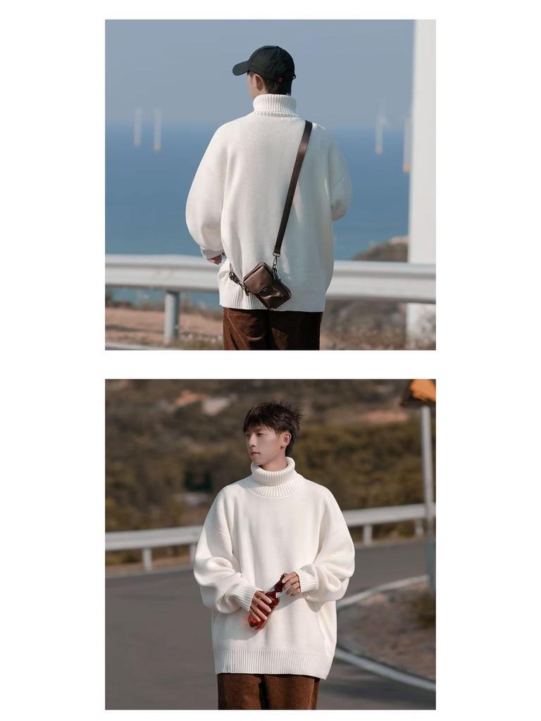 Herren Hochhals Grobstrick - Japanischer Stil Winter Basisschicht
