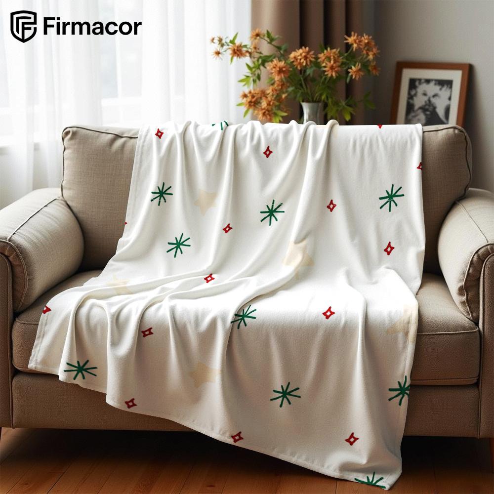 Xmas Light Holly Anime Cartoon Flannel Blanket Soft Warm Throw for Bedroom Sofa Car Kids Holiday Gift