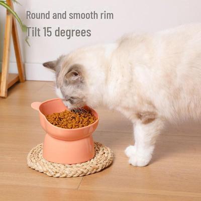 Ergonomic Pet Feeding Bowl: Elevated, Tilted Design with Bear Face for Cats & Dogs, Made from Food-Grade Material