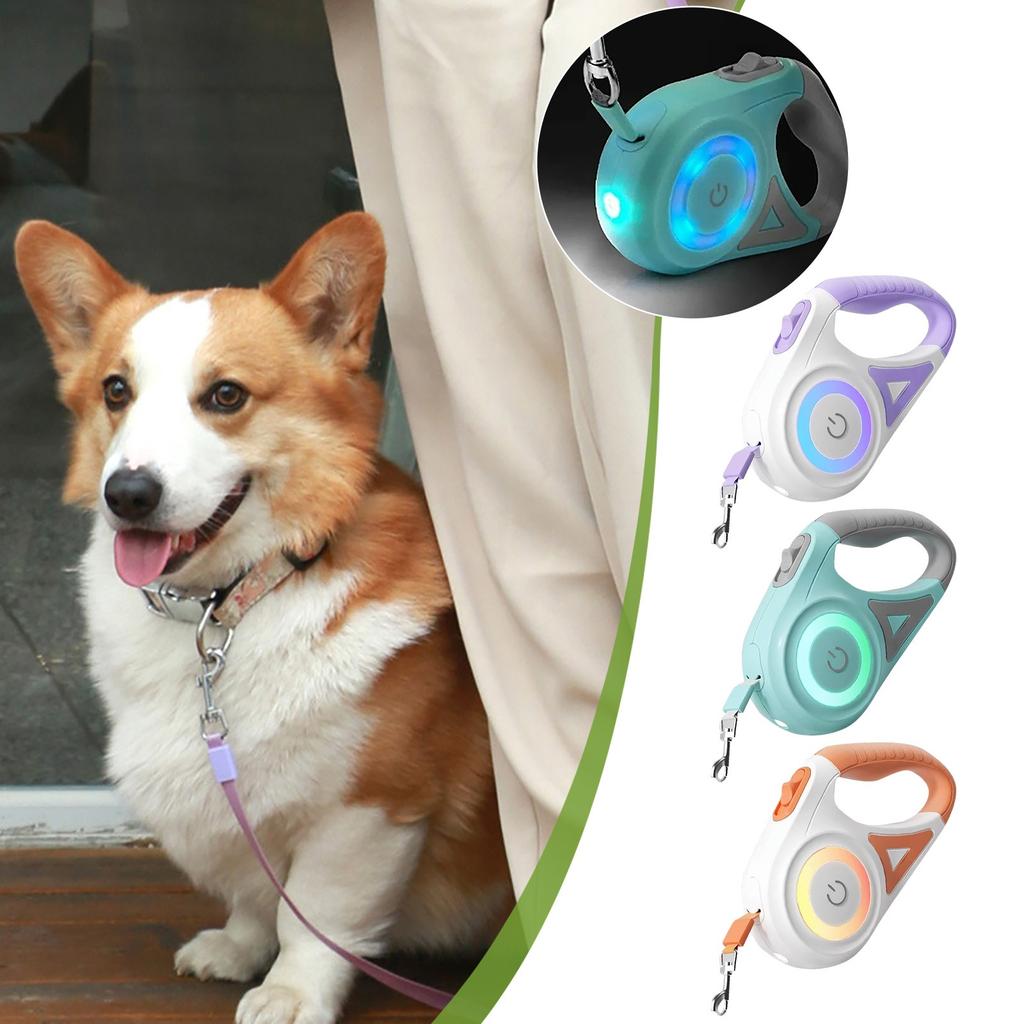 Dog Luminous Leash With Light, Automatic Retractable Dog Leash, Dog Leash, Pet Supplies