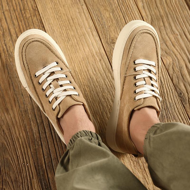 Men's Sneakers  Spring Korean Version Tide Low Top Leather Casual Shoes Retro Sports Breathable New Casual Leather Shoes